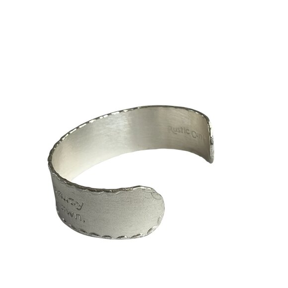Rustic Cuff Inspirational quote Textured Stainless Cuff Bracelet NWOT - Picture 2 of 4